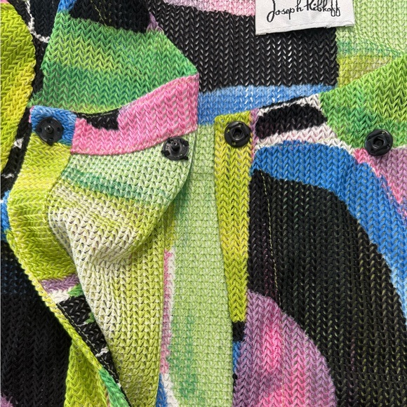 Joseph Ribkoff Abstract Print Jacket Cardigan Women’s S/M Open Front 3/4 Sleeve - Picture 4 of 8